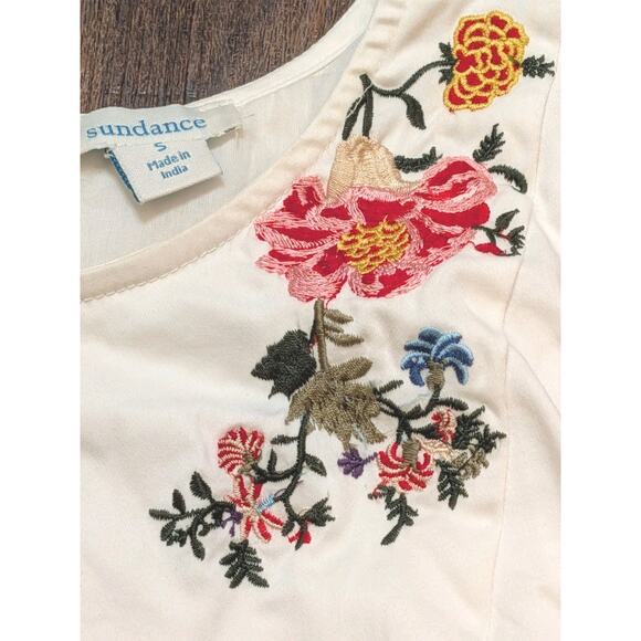 Sundance Top Womens Size S Small Peplum Sleeveless Belle Floral Embroidered Boho - Picture 4 of 10